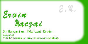 ervin maczai business card